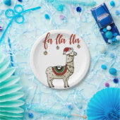 Fa Lla Llaのラマのクリスマスのプレート ペーパープレート (パーティー)