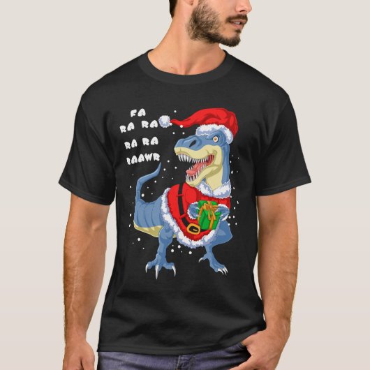 fa ra ra ra rawr恐竜のクリスマス tシャツ (正面)