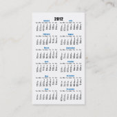 FAAカレンダーの名刺 名刺 (裏面)