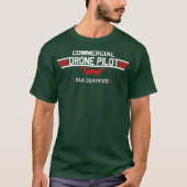 FAA認定ドローンパイロット商用クアドコプタ Tシャツ (正面)