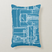 FABメカニカルスケッチブルーホワイト アクセントクッション (正面(垂直))