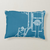 FABメカニカルスケッチブルーホワイト アクセントクッション (裏面)