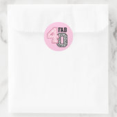 FAB 40th Birthday PINK白黒ゼブラプリント ラウンドシール (バッグ)