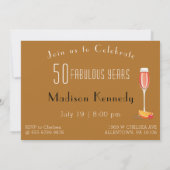 Fab 50th誕生日金ゴールドおもしろい招待状 招待状 (裏面)