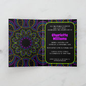 FAB 50th誕生日Groovy Raveフラワーパーティー 招待状 (内部)