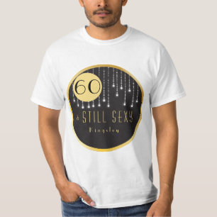 Fab 60誕生日クールおもしろいブラックTシャツ Tシャツ