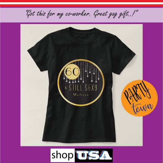 Fab 60th誕生日クールおもしろいブラック tシャツ