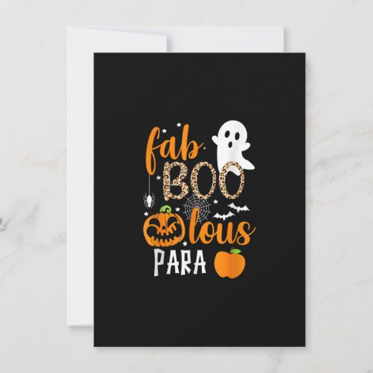 Fab Boo Lous Para Funny Halloween Teaching 招待状 (正面)