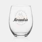 Fab Boo Lous Personalized Halloween Party Favor ステムなしワイングラス (裏面)