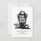 Fab Boo Lous Tombstoneハロウィーン教室カード 招待状 (正面)