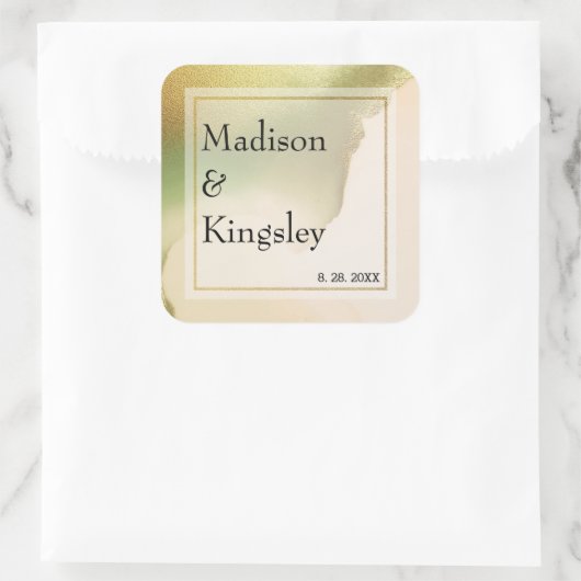 Fab Chartreuse抽象芸術Amazing 結婚's スクエアシール (バッグ)