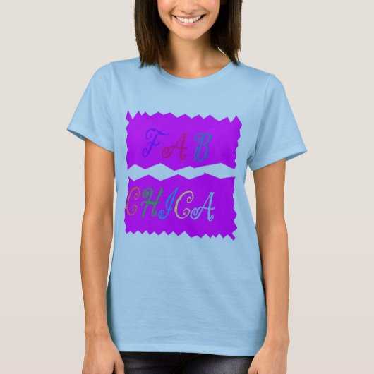 Fab Chicaロゴ混色レタリング 魅力的 Tシャツ (正面)