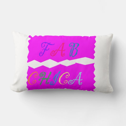 FAB CHICAロゴ鮮やかラッシュプラッシュ ランバークッション (正面)