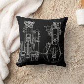 FaB MeChaNiCalスケッチBlUEpRiNT BlAcK AnD WhITe! クッション (ブランケット)