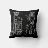 FaB MeChaNiCalスケッチBlUEpRiNT BlAcK AnD WhITe! クッション (裏面)