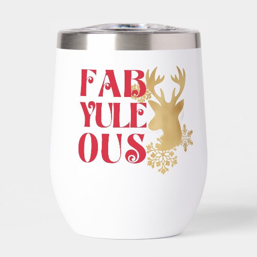 Fab-Yule-Ous Christmas Reindeer Red & Gold (正面)
