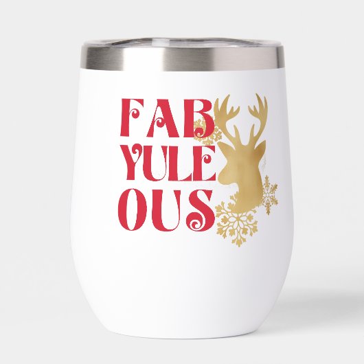 Fab-Yule-Ous Christmas Reindeer Red & Gold (背面)