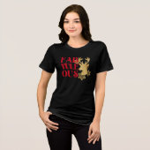 Fab-Yule-Ous Christmas Reindeer Red & Gold トライブレンドＴシャツ (正面全面)