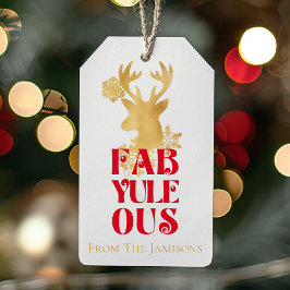 Fab-Yule-Ous Elegant Gold and Red Christmas  ギフトタグ