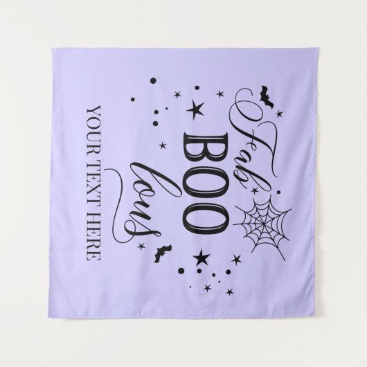 FabBOOlous Halloween black lilac Backdrop party  タペストリー (正面(横))
