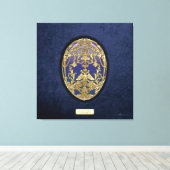 Faberge Eggs: Tsarevich Egg on Blue Velvet キャンバスプリント (インサイチュ (ウッドフロア))