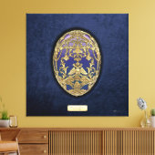 Faberge Eggs: Tsarevich Egg on Blue Velvet キャンバスプリント (インサイチュ (リビング))