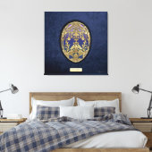 Faberge Eggs: Tsarevich Egg on Blue Velvet キャンバスプリント (インサイチュ (寝室))