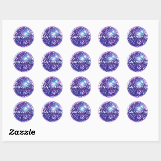 Fabian Starr Disco Ball Sticker ラウンドシール (シート)