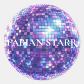 Fabian Starr Disco Ball Sticker ラウンドシール (正面)