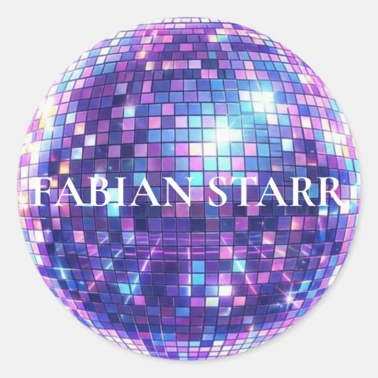 Fabian Starr Disco Ball Sticker ラウンドシール (正面)