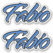 Fabio Name blue Aufkleber Sticker Stickerset シール (正面)