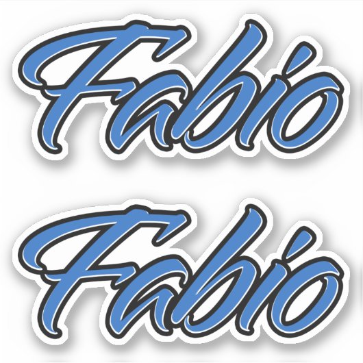 Fabio Name blue Aufkleber Sticker Stickerset シール (正面)