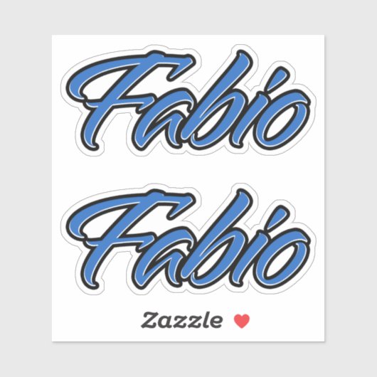 Fabio Name blue Aufkleber Sticker Stickerset シール (シート)