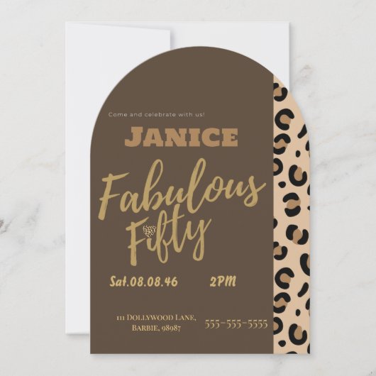 Fabolous Cheetah 50th  招待状 (正面)