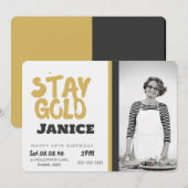Fabolous Gold Golden 50th Personalized 招待状 (正面/裏面)