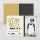 Fabolous Gold Golden 50th Personalized 招待状 (正面/裏面)