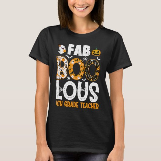 Faboolous 4th Grade Teacher Spooky Teacher Hallowe Tシャツ (正面)