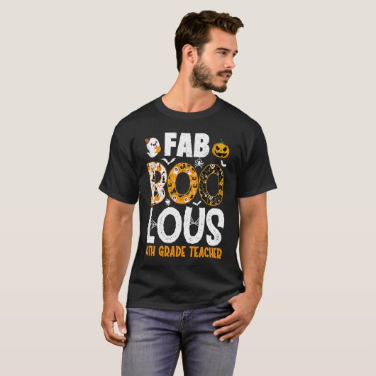 Faboolous 4th Grade Teacher Spooky Teacher Hallowe Tシャツ (正面フル)