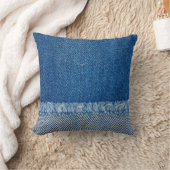 Fabric Blue Jeans Background、Denimテクスチャ クッション (ブランケット)
