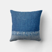 Fabric Blue Jeans Background、Denimテクスチャ クッション (裏面)
