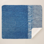 Fabric Blue Jeans Background、Denimテクスチャ シェルパブランケット (正面(横))
