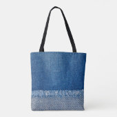 Fabric Blue Jeans Background、Denimテクスチャ トートバッグ (裏面)