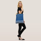 Fabric Blue Jeans Background、Denimテクスチャ トートバッグ (モデル)