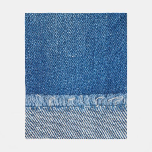 Fabric Blue Jeans Background、Denimテクスチャ フリースブランケット (正面)