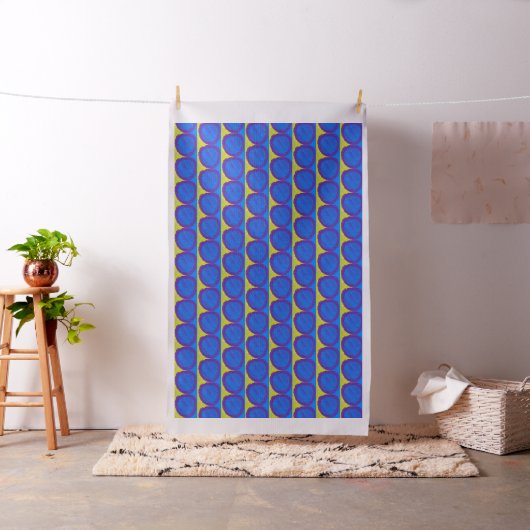 fabric Blue purple yellow star ファブリック (インサイチュ)