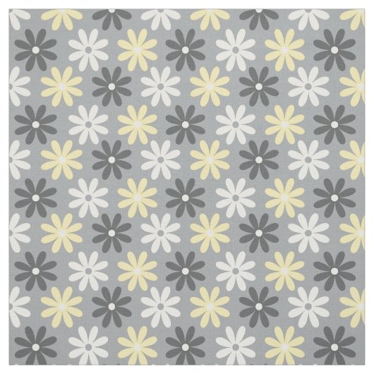 Fabric Floral Group Pattern Amarillo y Gris ファブリック (見本)