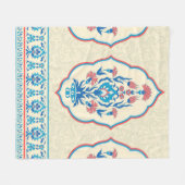 Fabric floral seamless pattern in ethnic style フリースブランケット (正面(横))