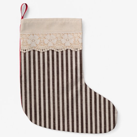 Fabric textile texture and lace for background スモールクリスマスストッキング (正面)