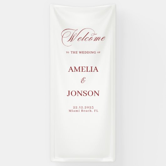 Fabric Wedding Welcome Sign Modern Wedding Welcome 横断幕 (縦)