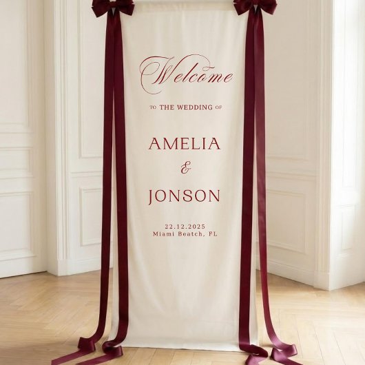 Fabric Wedding Welcome Sign Modern Wedding Welcome 横断幕